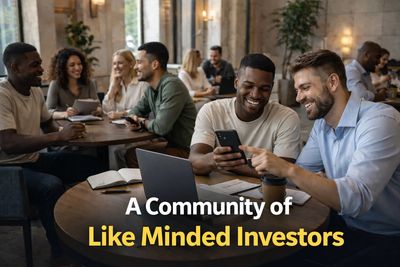 Diverse group of people connecting over investments in a cozy workspace.