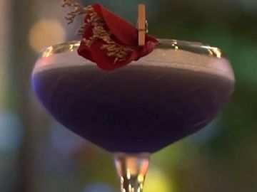 Purple cocktails, drinks with champagne, gin cocktails, cocktail bar in Houston 
