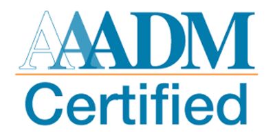 Logo with "AAADM Certified" text.