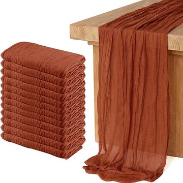 Terracotta Cheesecloth Table Runner 10ft