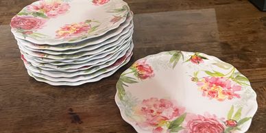 Pink Floral Plates