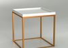 DS-227 white tray top with brushed nickel metal base