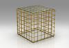 DS-174 End table with wireframe base with glass top.