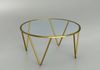 DS-213 Glass top with metal base.