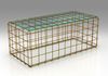 DS-175 Coffee table with wire frame base and glass top
