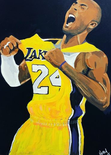 "Mamba Mentality" SOLD - Thank you Nora Su 28x40 acrylic on canvas 