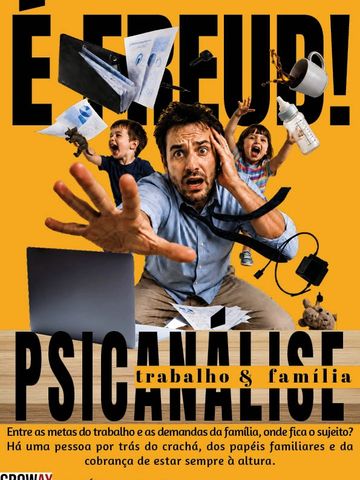 Homem desesperado tenta equilibrar trabalho e família.