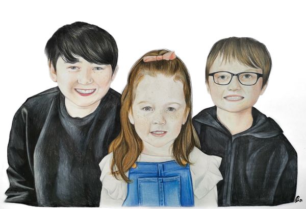 children portrait pencil coloured portrait