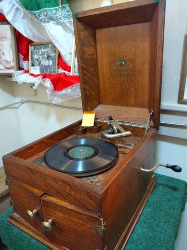 Beautiful Victrola record player still in working condition.