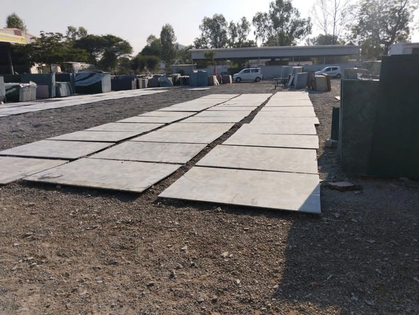 Granite slabs flatly laid out at Ridhi Sidhi Minerals' Sukher-based factory