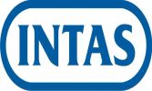 INTAS logo in blue and white.