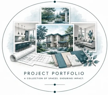 Architectural project portfolio showcasing modern residential designs and blueprints.