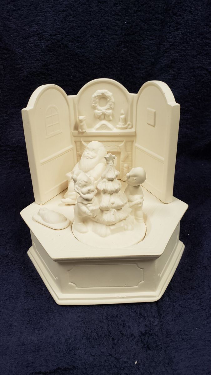 Scioto Christmas Scene Music Box Base Vintage Ceramic Mold