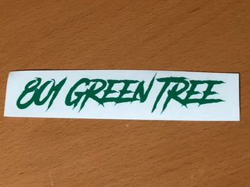 “801 Green Tree” Sticker Green