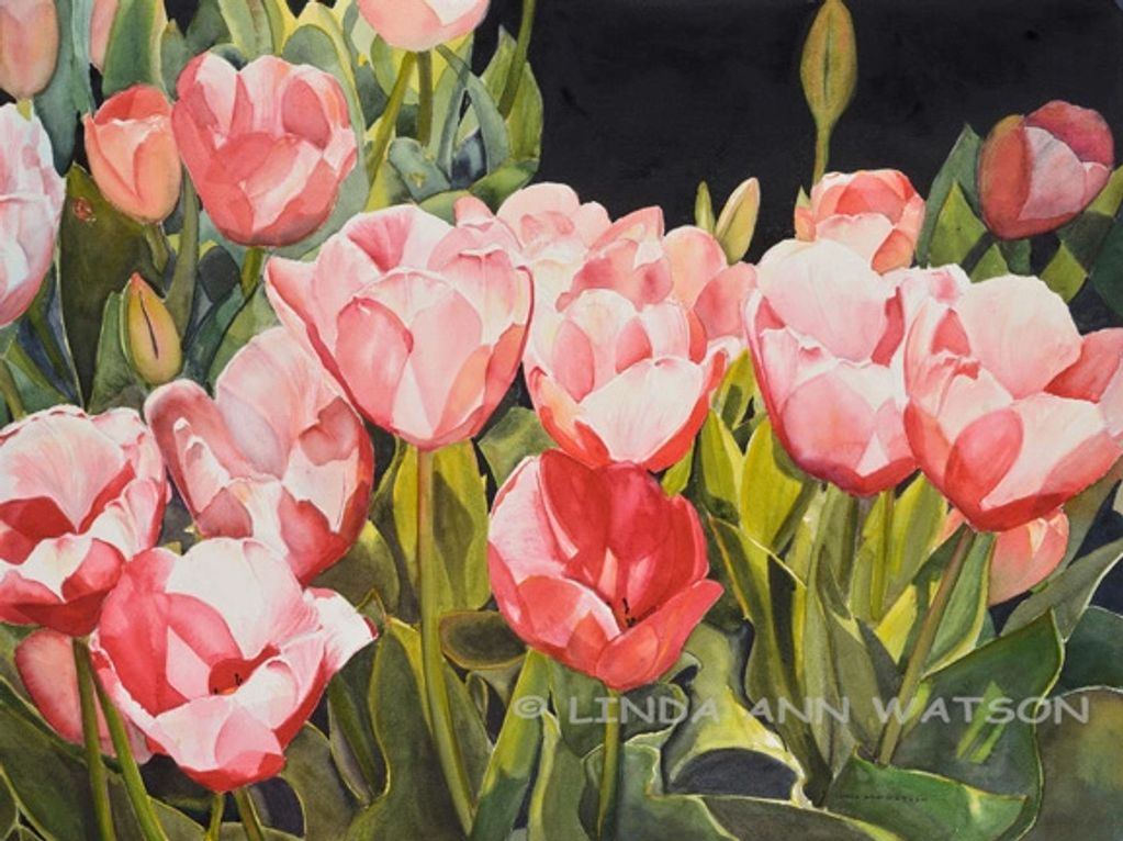"Ladies In Red"
Inspired by the pots of tulips displayed at Filoli Historic House, Woodside, CA
