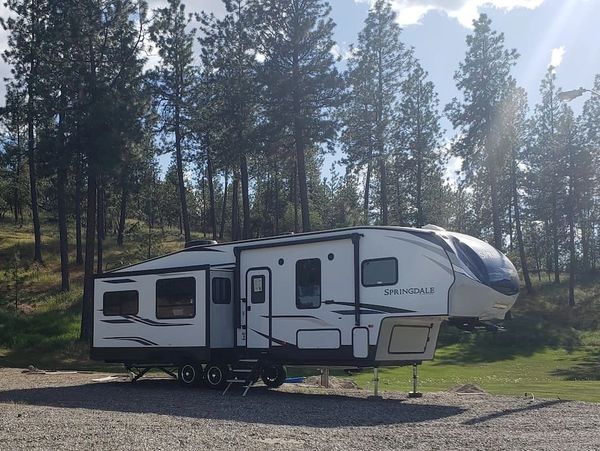 fifth wheel camper pine forest rv camping spokane valley airbnb bnb