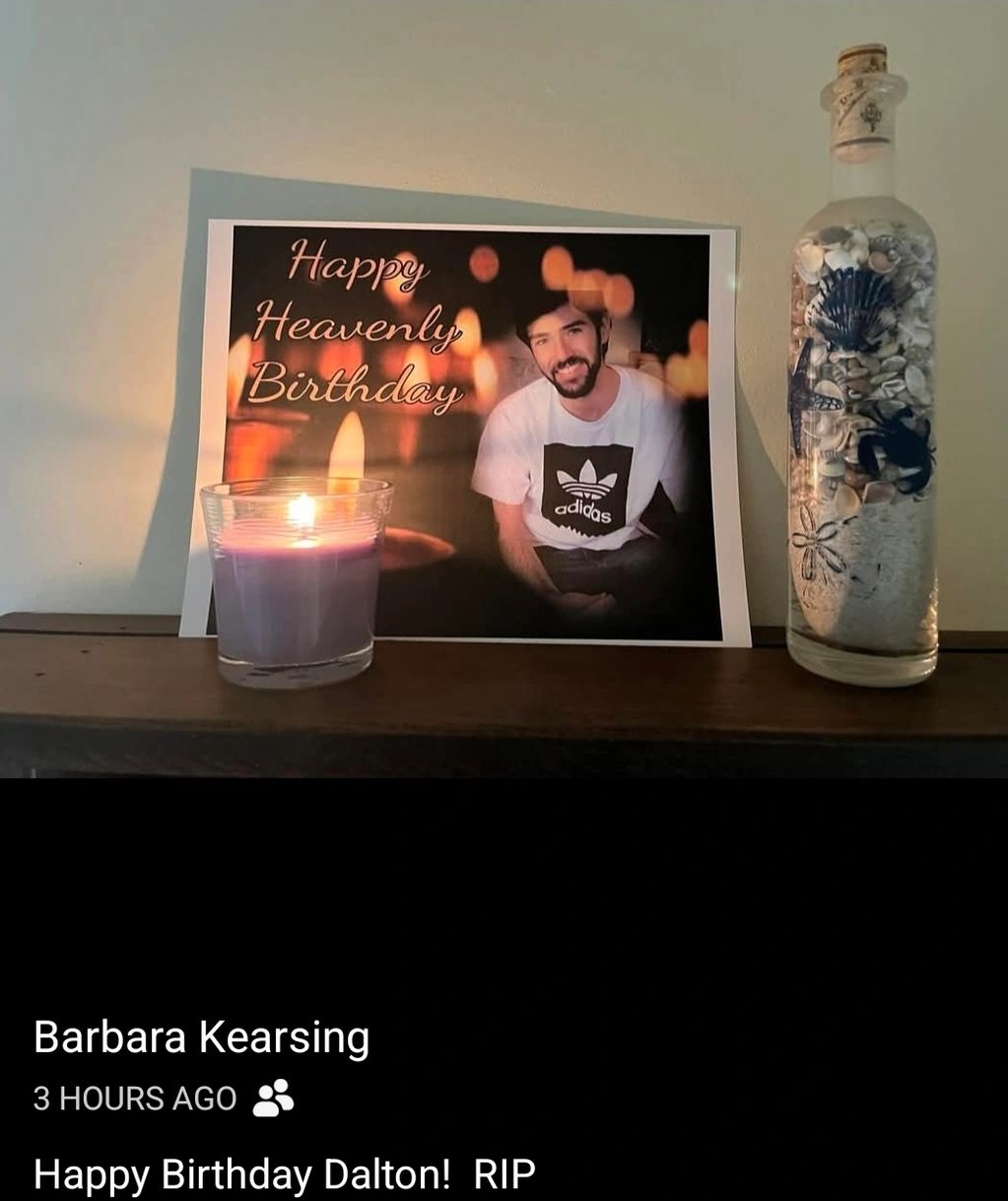Barbara Kearsing (Dalton's step grandmother) lighting a candle in his honor.  Beautiful. 