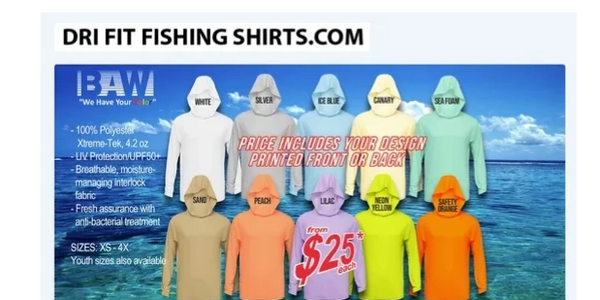 Dri Fit Fishing Shirts .Com - UPF50 Performance Shirts, Uv Sun Shirts, Custom  Fishing Apparel