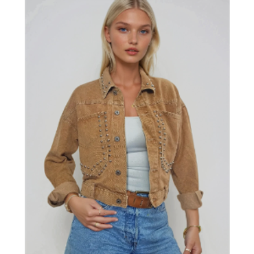 Brown studded jackket