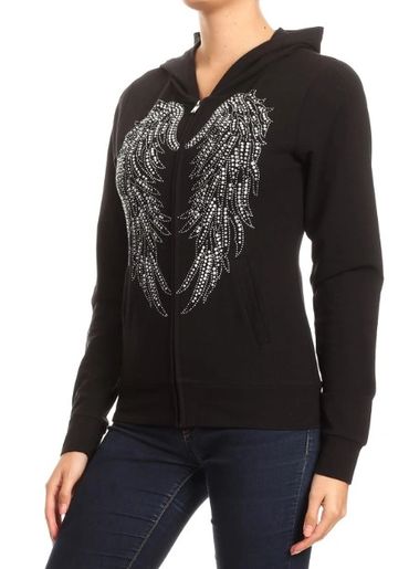 Wing Rhinestone Hoody