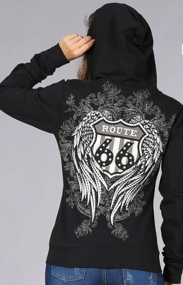 Route 66 Rhinestone Hoody