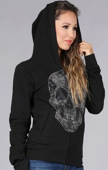 Great Skull Rhinestone Hoody