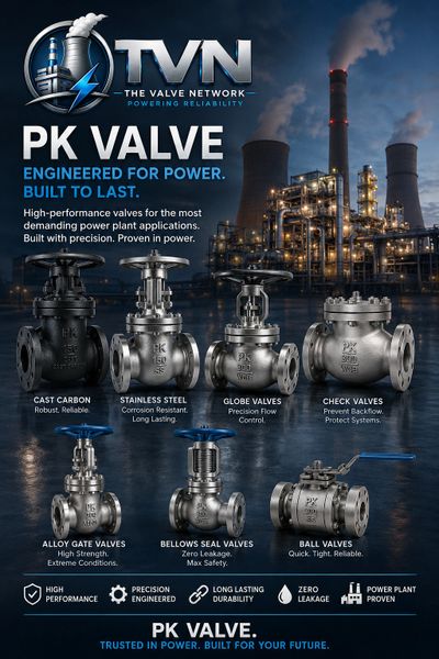 High-performance PK valves designed for power plants, built for durability and reliability.
