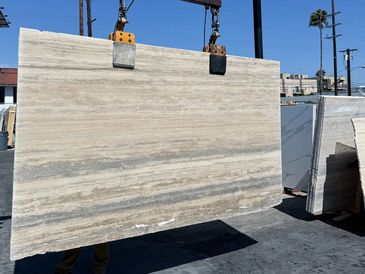 2cm Italian Silver Travertine Vein Cut Honed and Filled 69x118