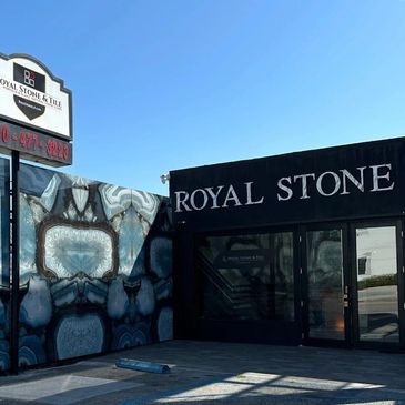 2303 South Sepulveda Los Angeles, CA at Royal Stone with the Royal Stone & Tile sign in front 