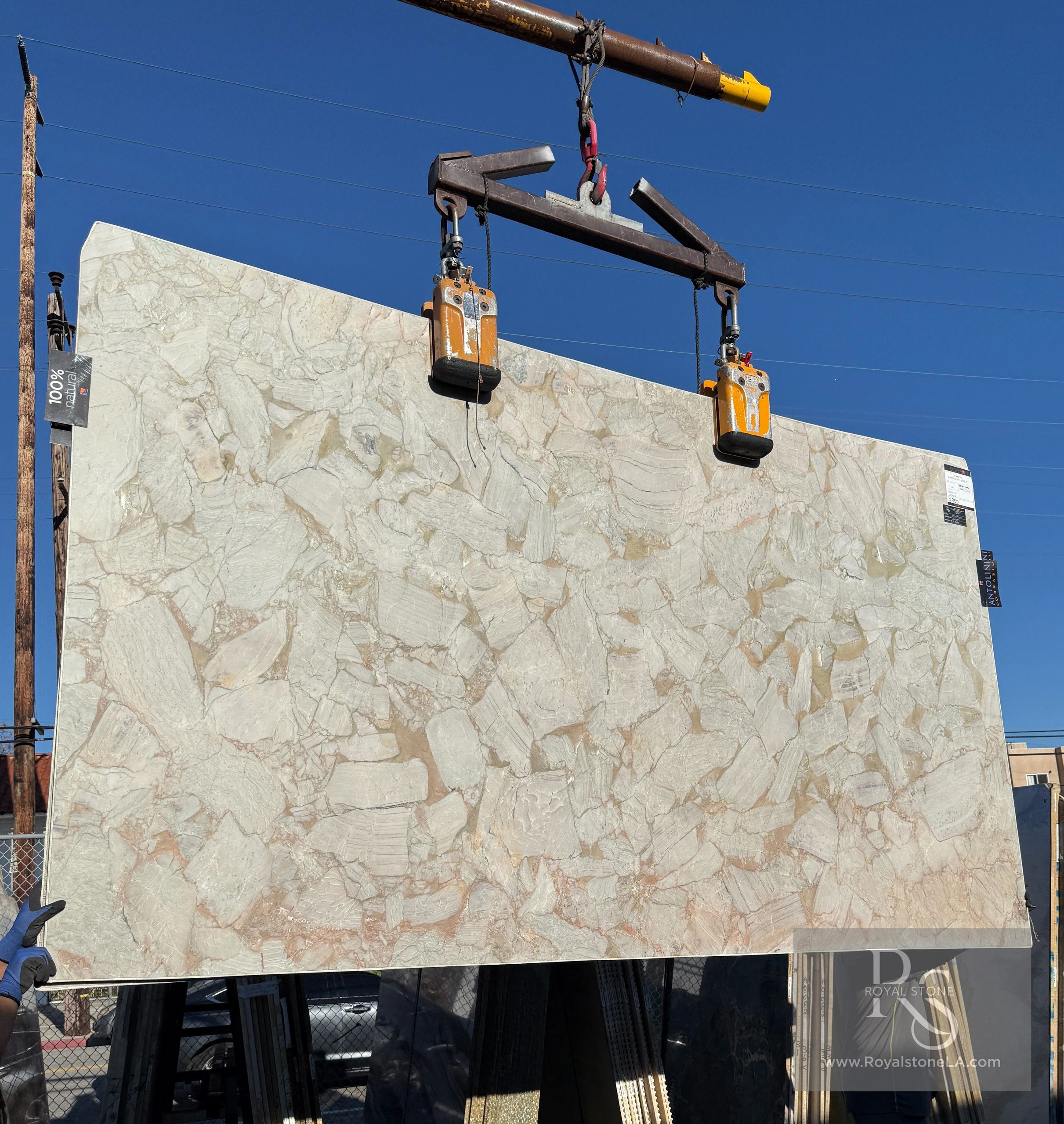 Natural Quartzite Slab Antolini Arabesco Ceppo Taupe Quartzite Leathered Finish in Los Angeles
