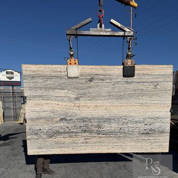 2cm Antolini Black Label Platinum Travertine Vein Cut leather 66x110