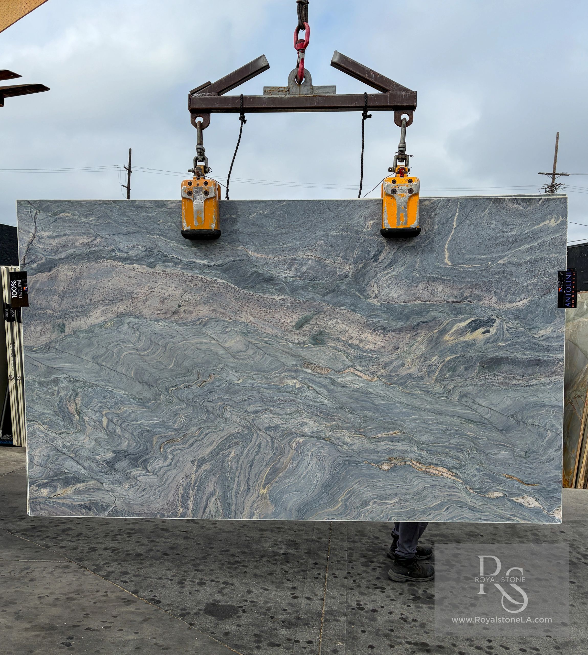 2cm Antolini Blue Fusion Explosion Quartzite Slab AO777 Honed Finish 70" x 119"