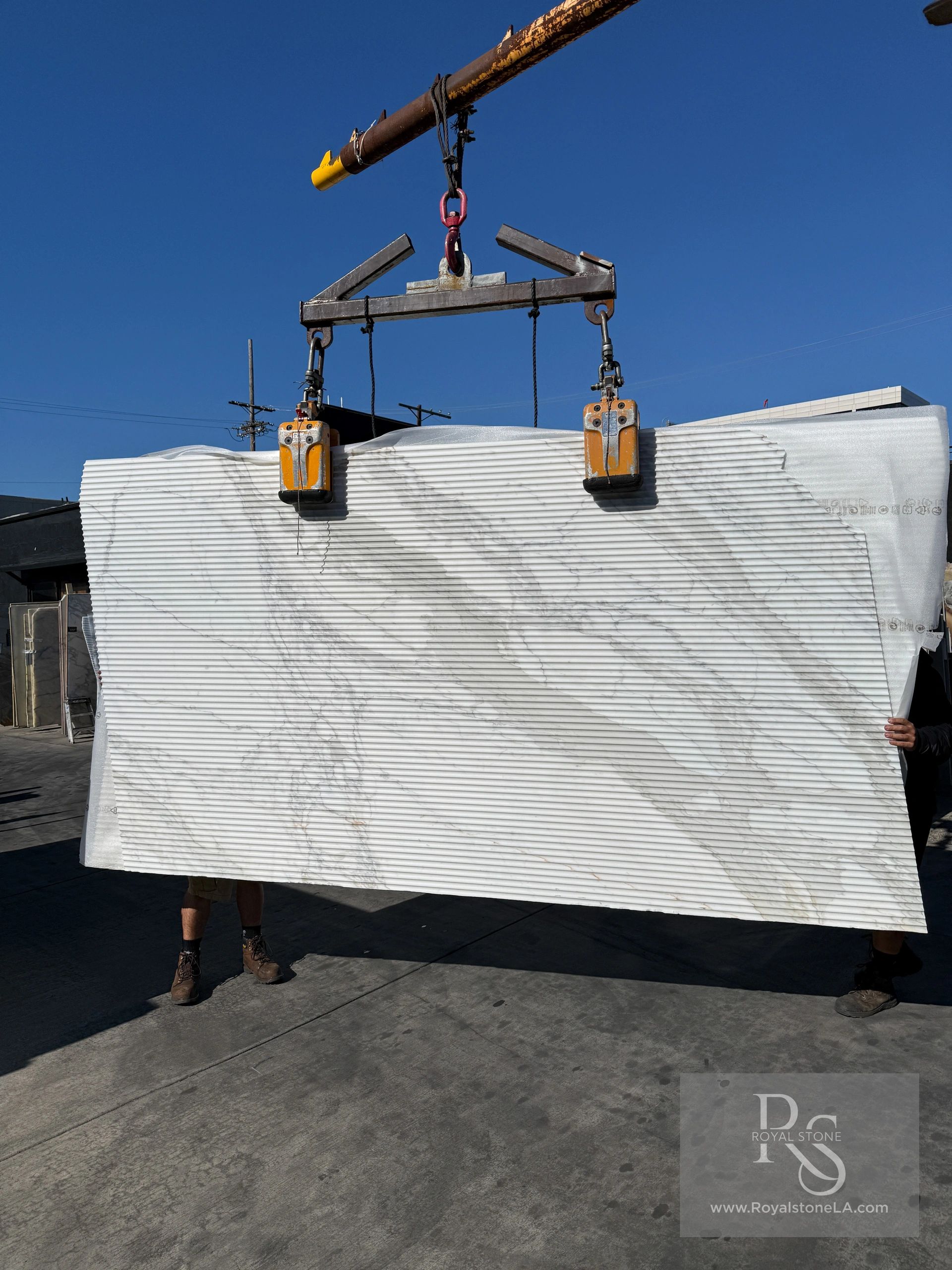 Fluted Finish Natural Marble stone slab by  Antolini Borghini Calacatta Fluted Finish Marble FLUT