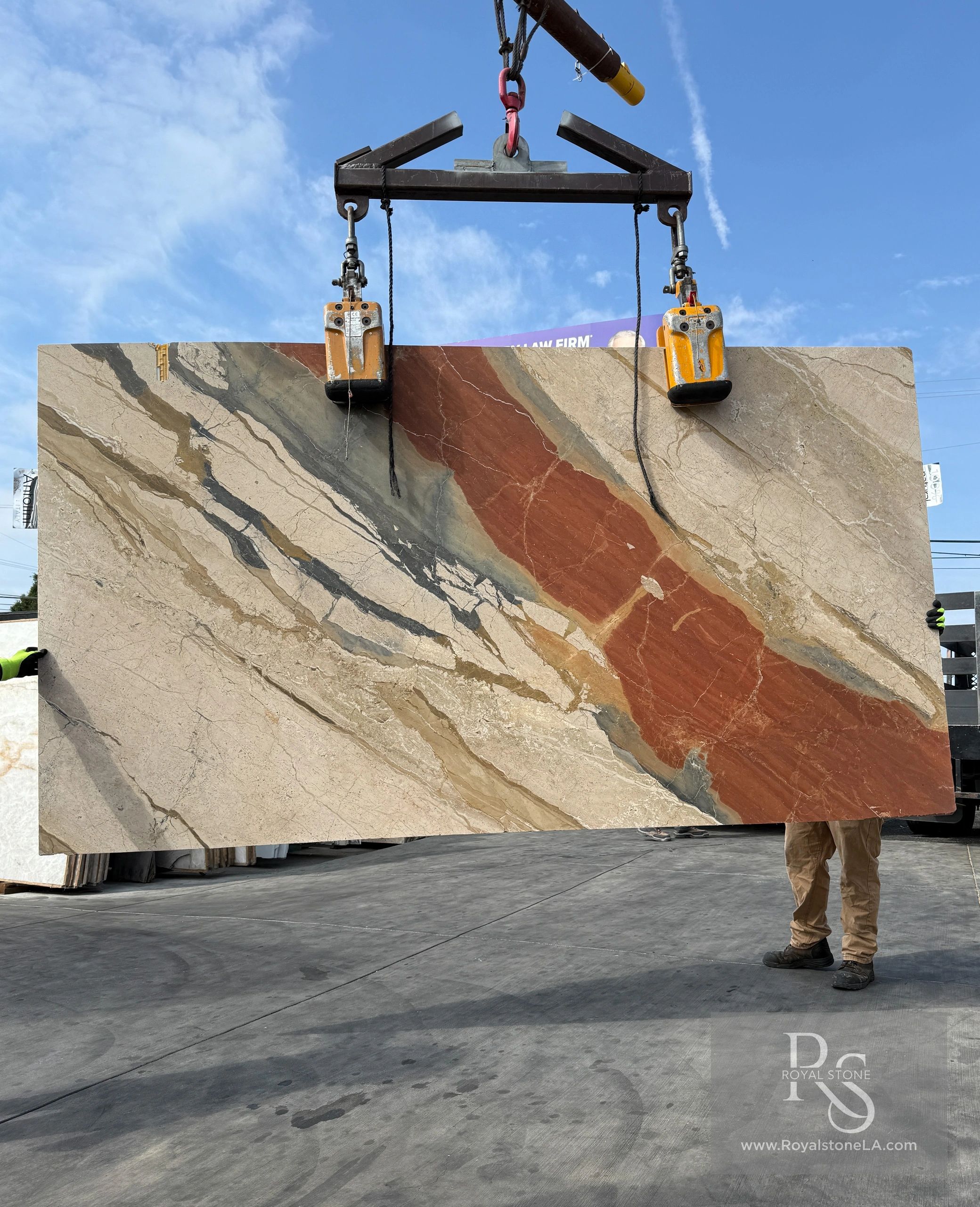 2cm Antolini Breche Fantastique Red EE103 Marble Leathered Finish 64" x 117" 