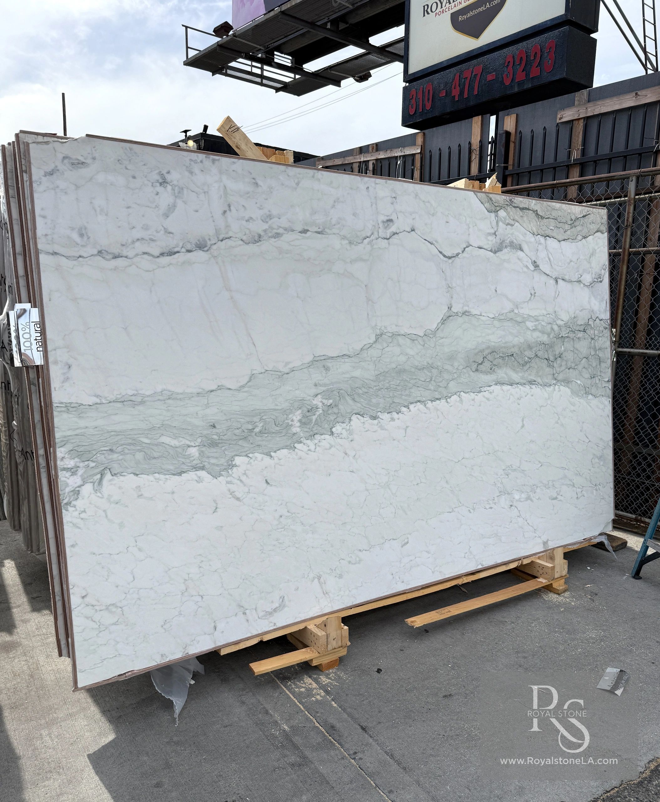 2cm Antolini Calacatta Breccia Turquoise Light YG556 Marble Slab Honed 77" x 126" 