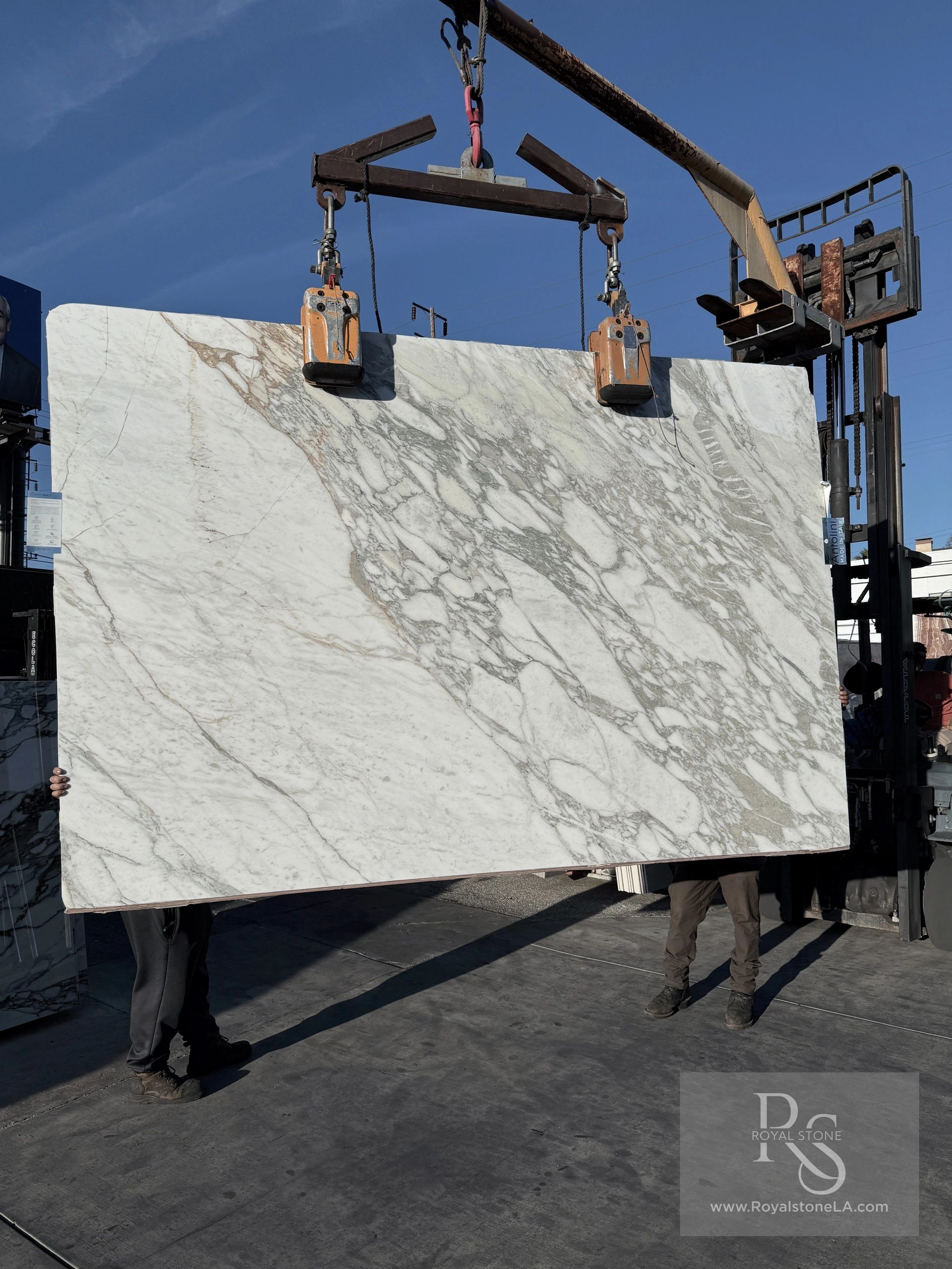 2cm Antolini Calacatta Vagli Taupe Monet Extra EC978 Honed Finish Marble Slab 79" x 119" 