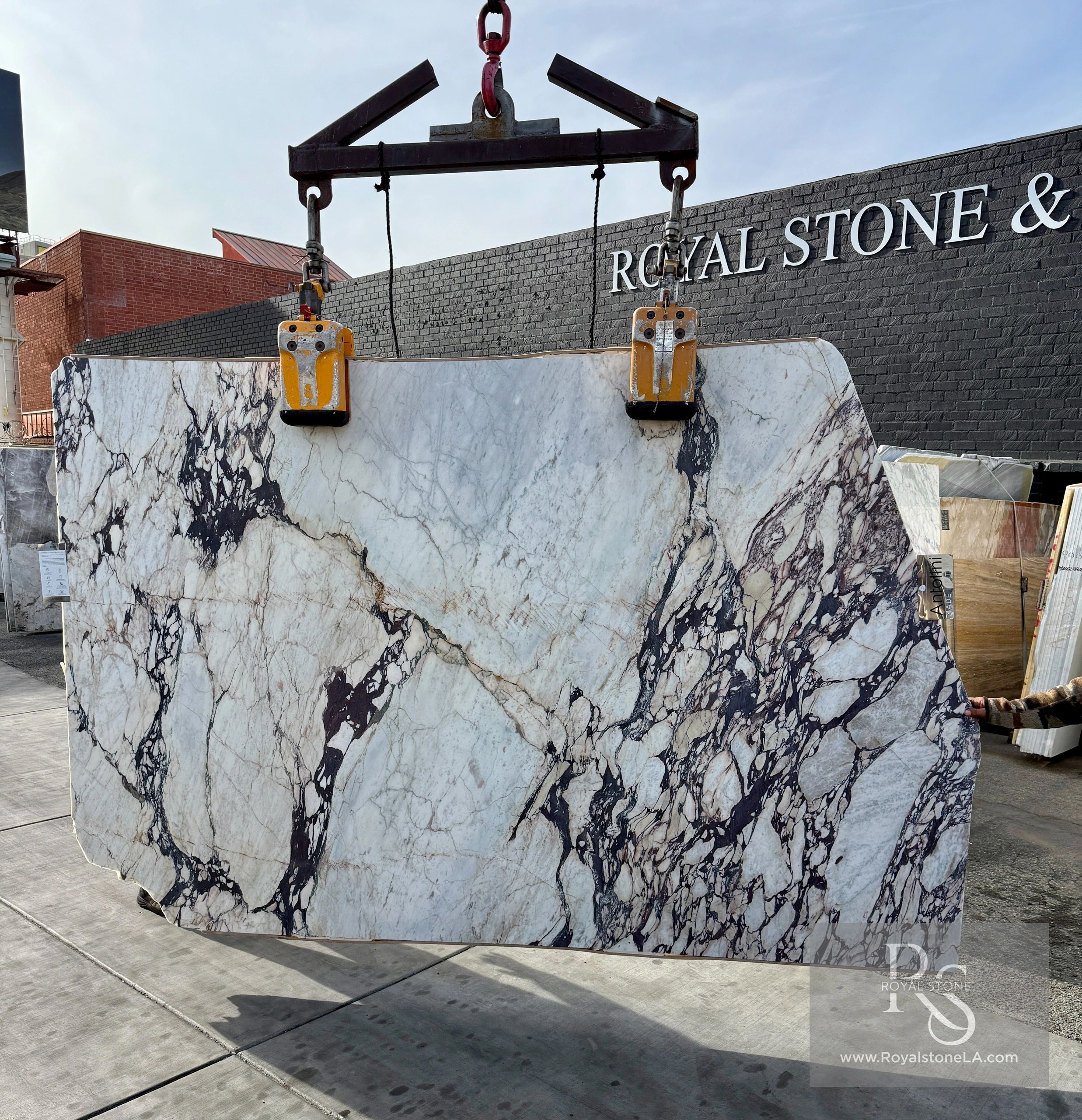 Viola Marble slab by Antolini Italian Viola Marble slab lot YG580 honed finish premium lot Calacatta