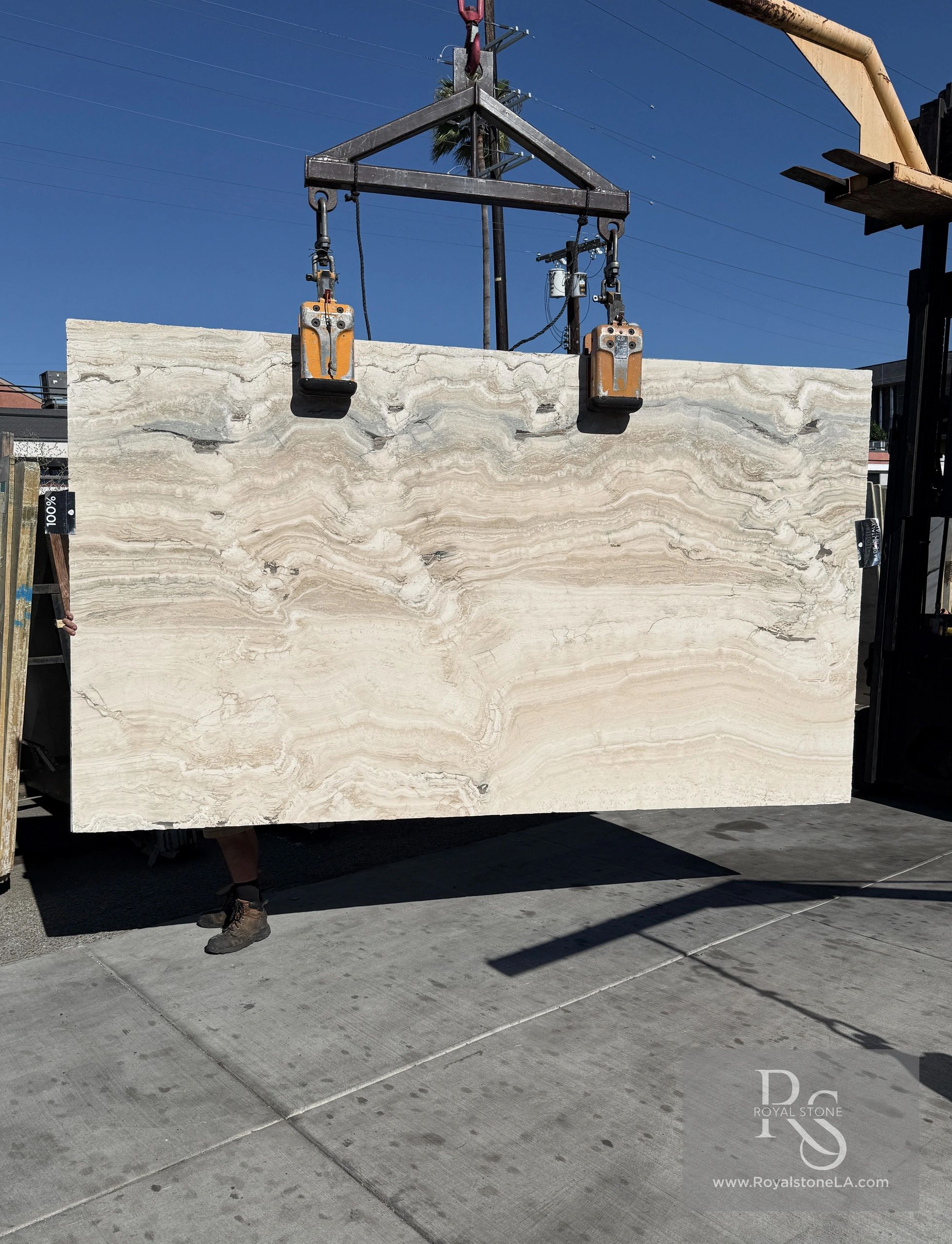 2cm Antolini Silver Travertine Filled Honed Vein Cut Ivory Silverwind  70x123
