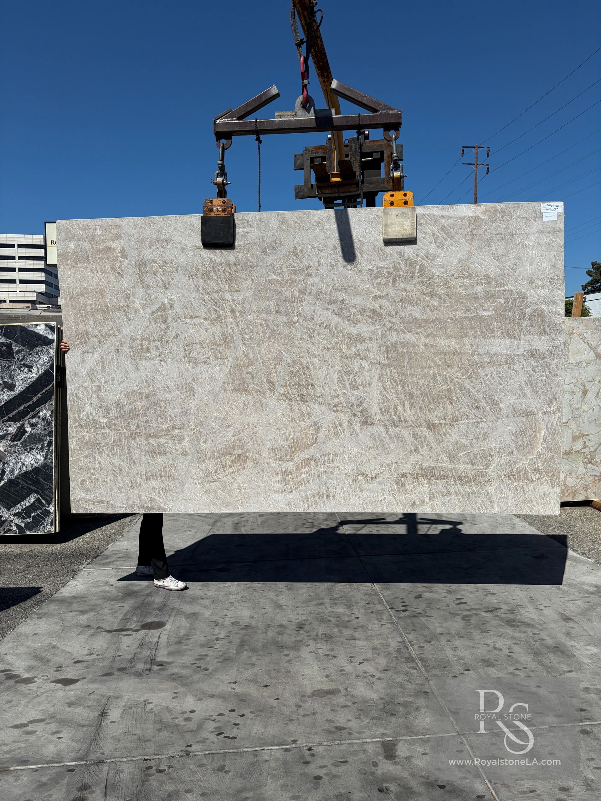 2cm Taj Mahal warm soft leather finish natural quartzite slab 79" x 132"