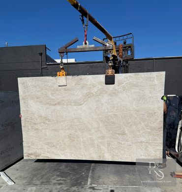 2cm Taj Mahal Select Super Light Leathered and Brushed Natural Quartzite Slab 79x130 