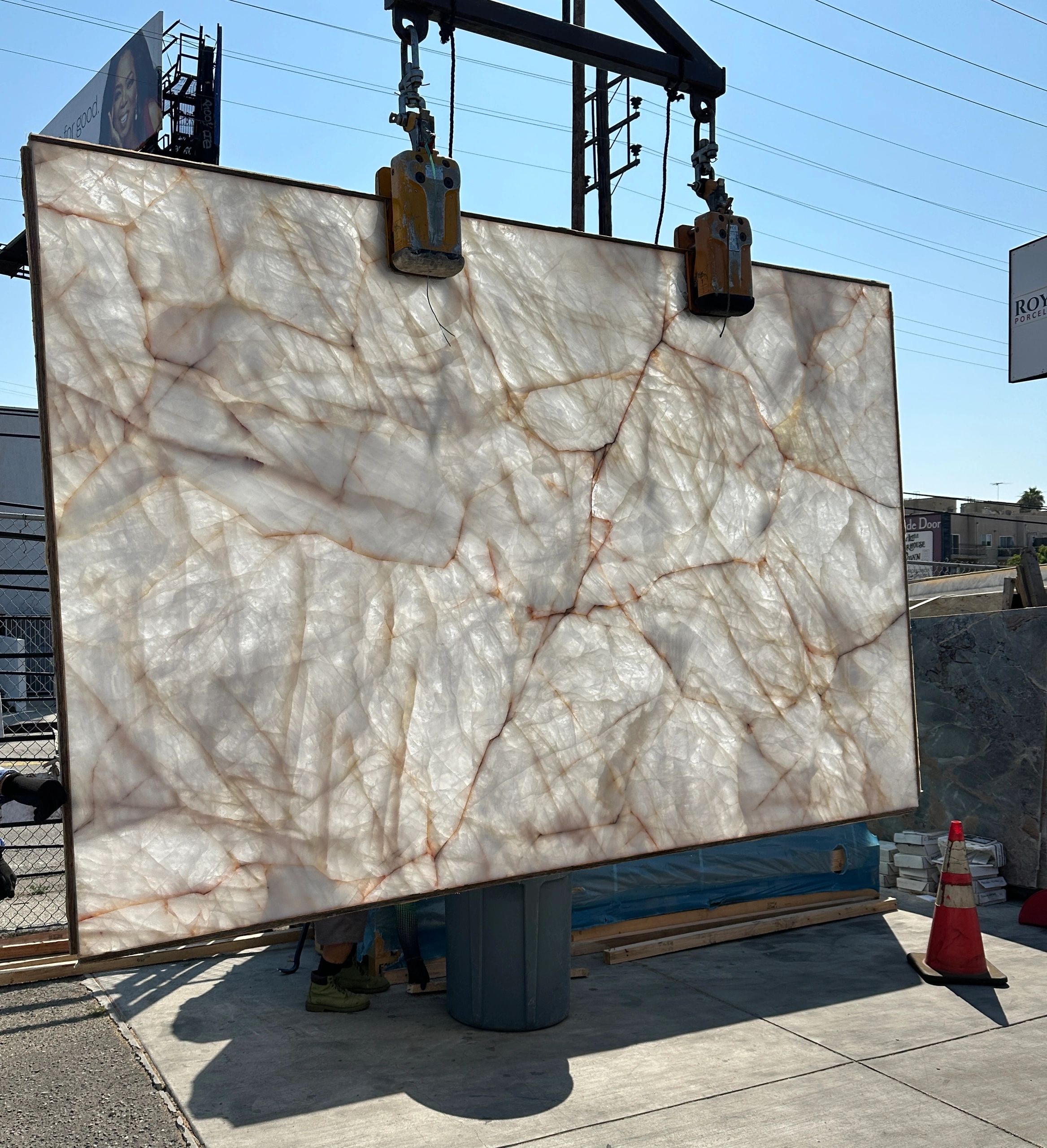 Backlit Antolini Cristallo Luminescence Oro Select Polished Quartzite Slab Royal Stone Slab Yard 