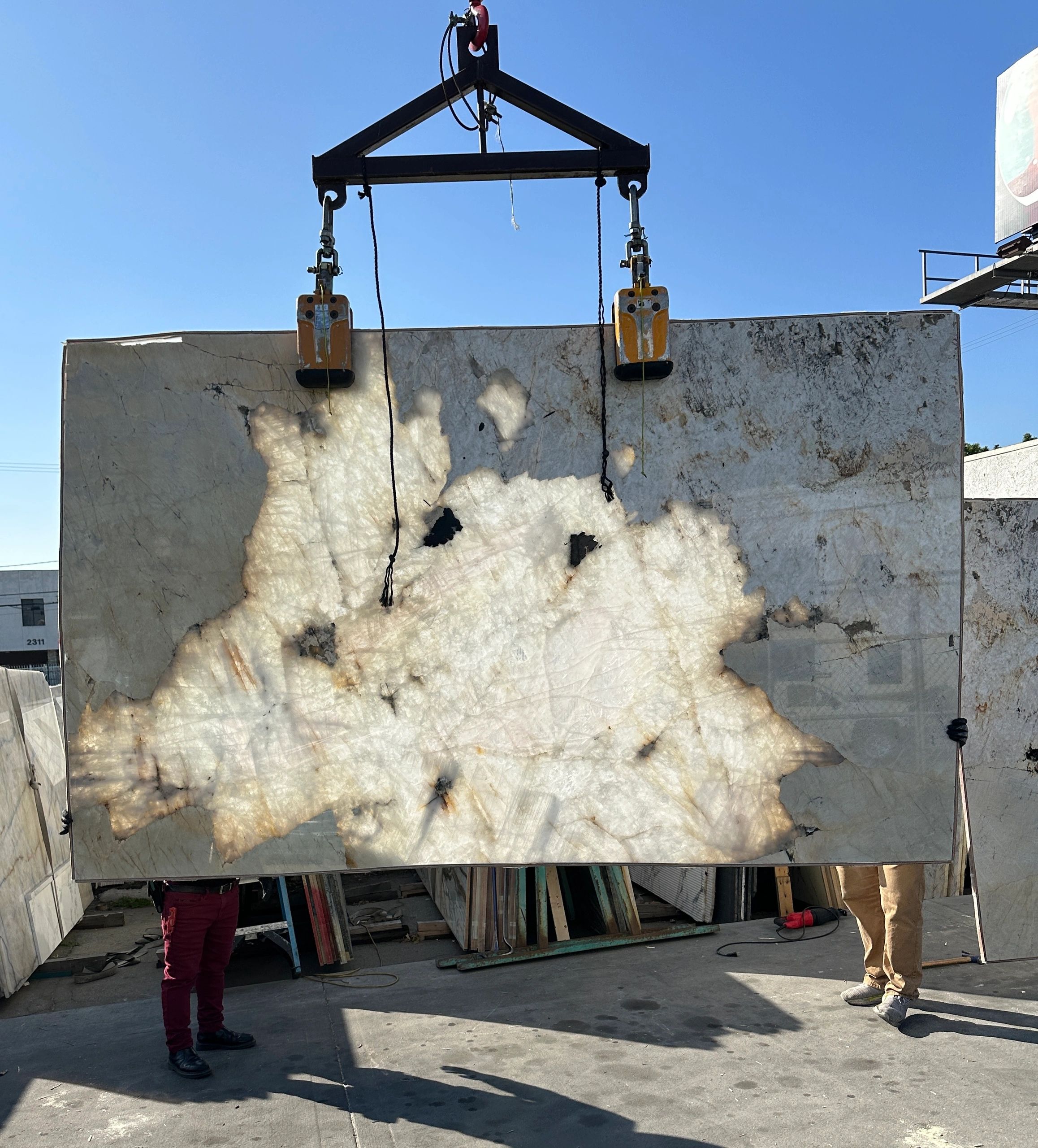 Backlit Patagonia Cristallo Super Extra Quartzite Slab