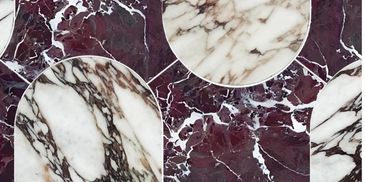 Viola Calacatta Marble and rosso levanto marble water jet floor pattern customer design royal stone
