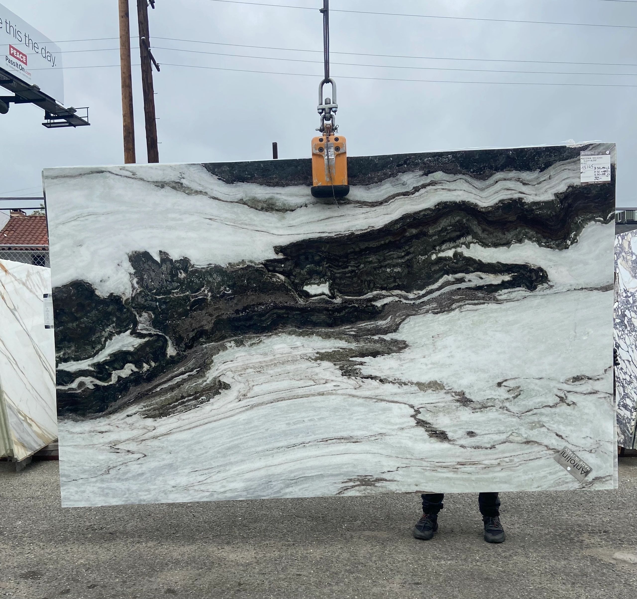 Panda Marble slabs in Los Angeles Slab yard Royal Stone and Slab yard with panda black and white 