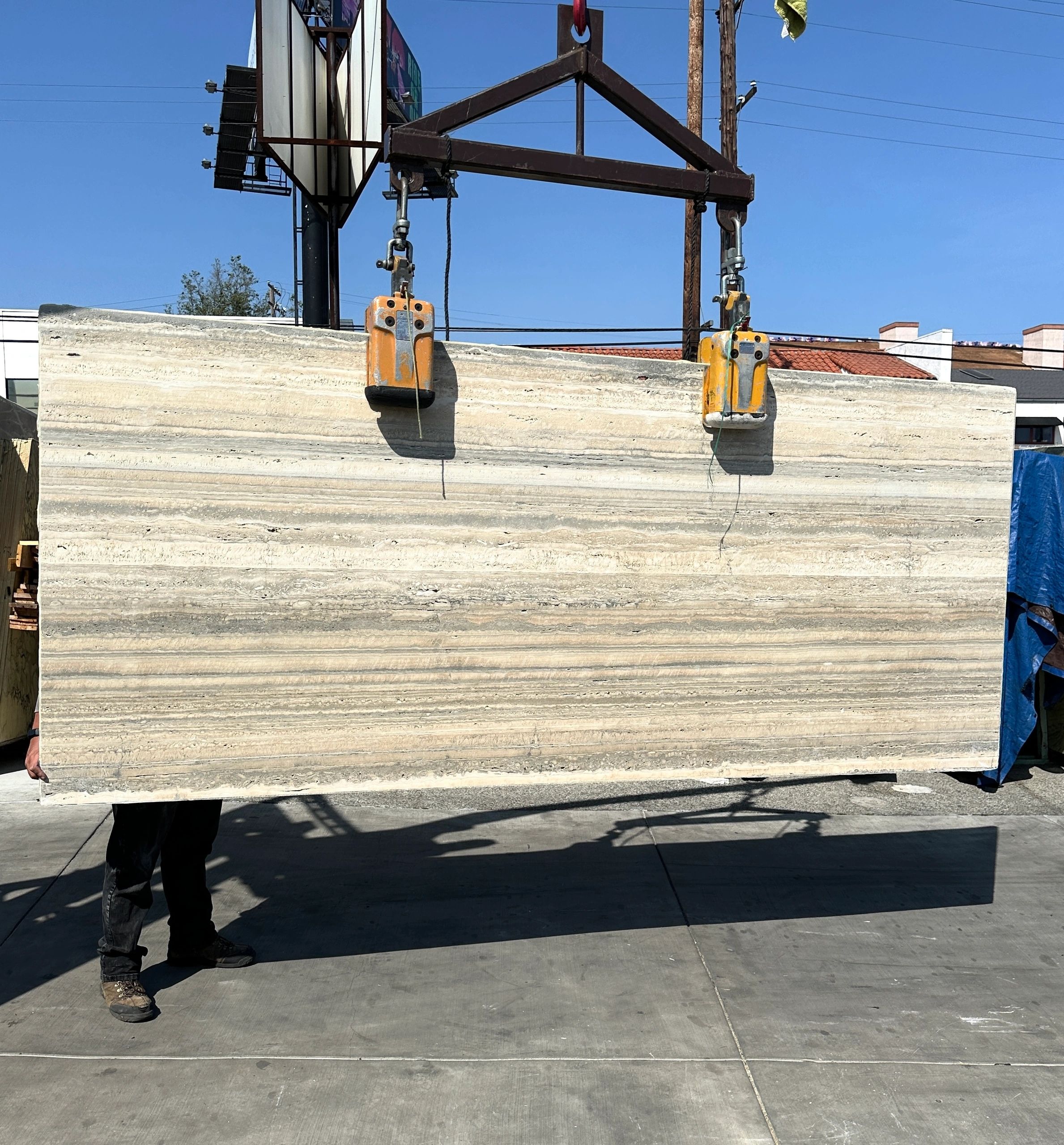 Silver Travertine Unfilled Carlo Natural Stone Slab 56x132