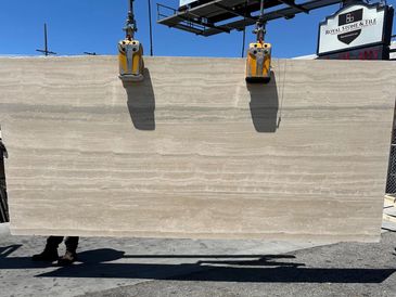 Travertine Natural Stone Slab from Italy with 2cm thickness navona honed and filled 63x138