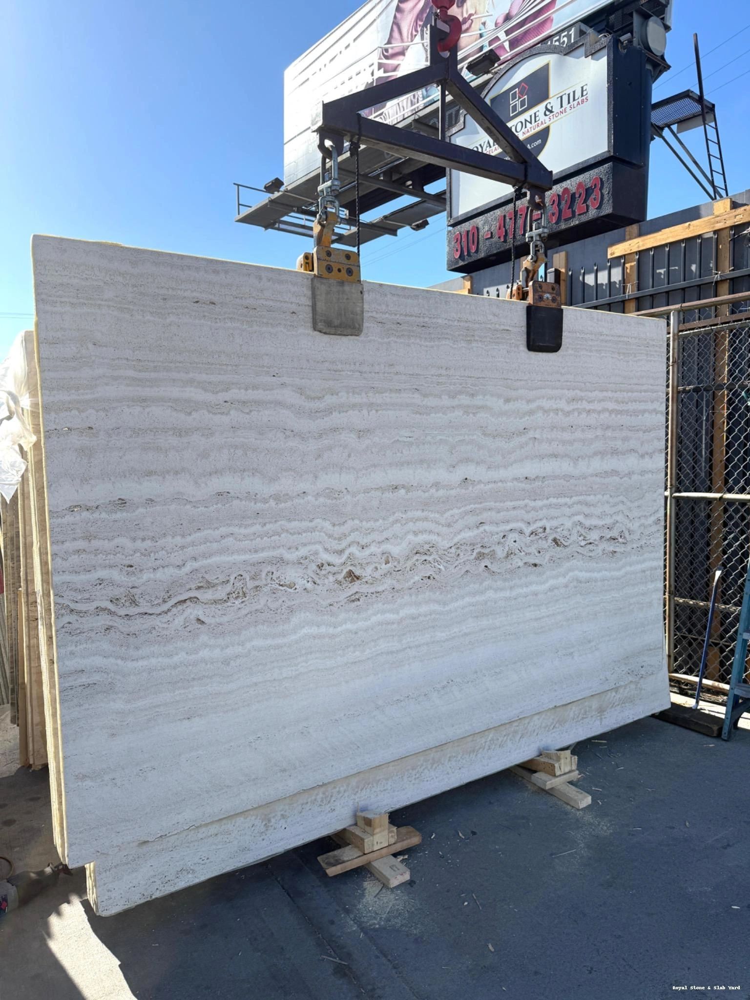 Travertine, unfilled travertine, sandblasted texture, Italian, slab, Los Angeles stone supplier
