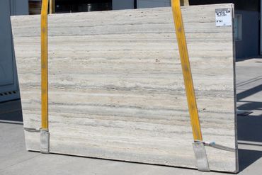 Ocean Blue Silver Linear Blue Travertine from antolini in italy and now in los angeles slab yard