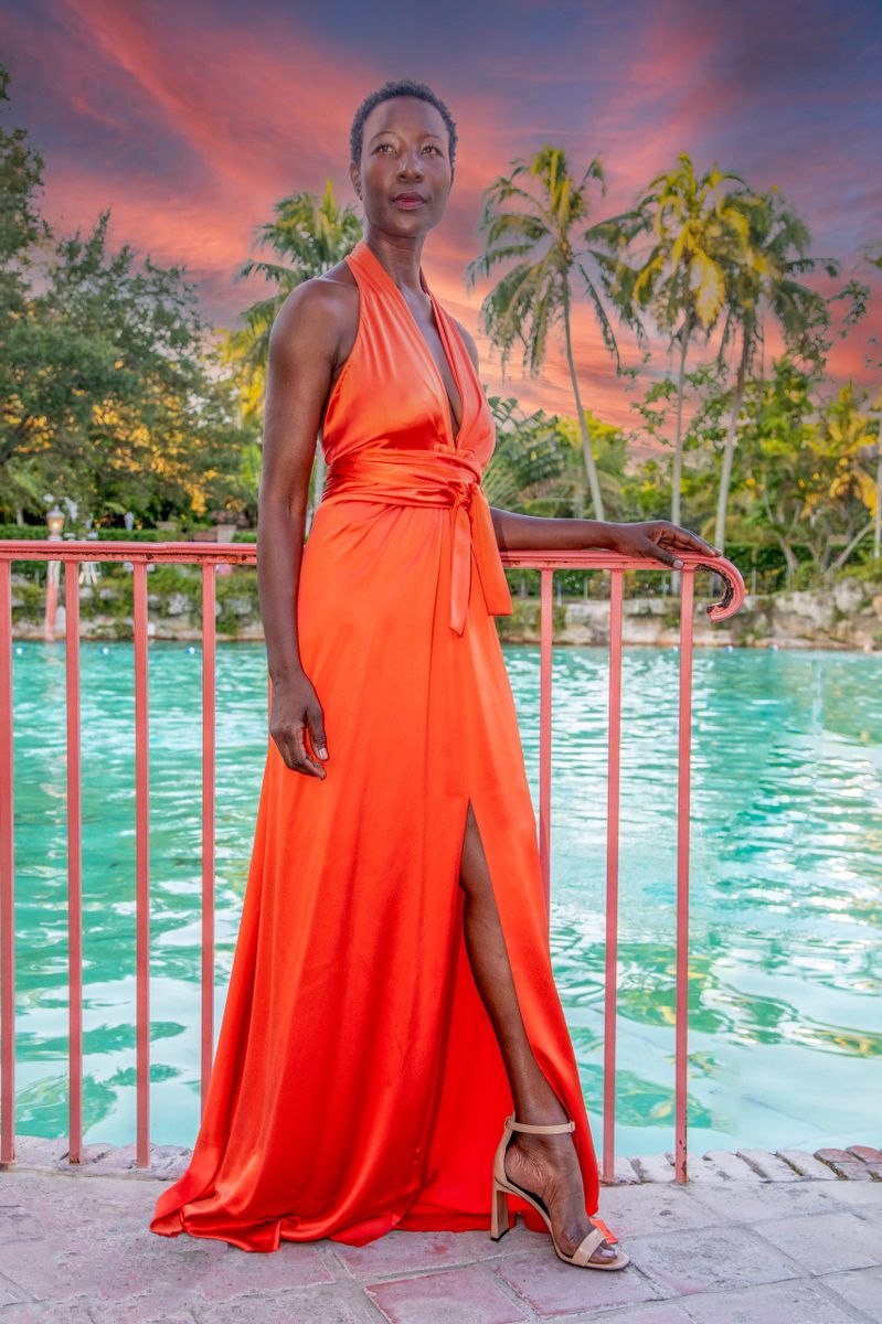 Orange Halter Dress