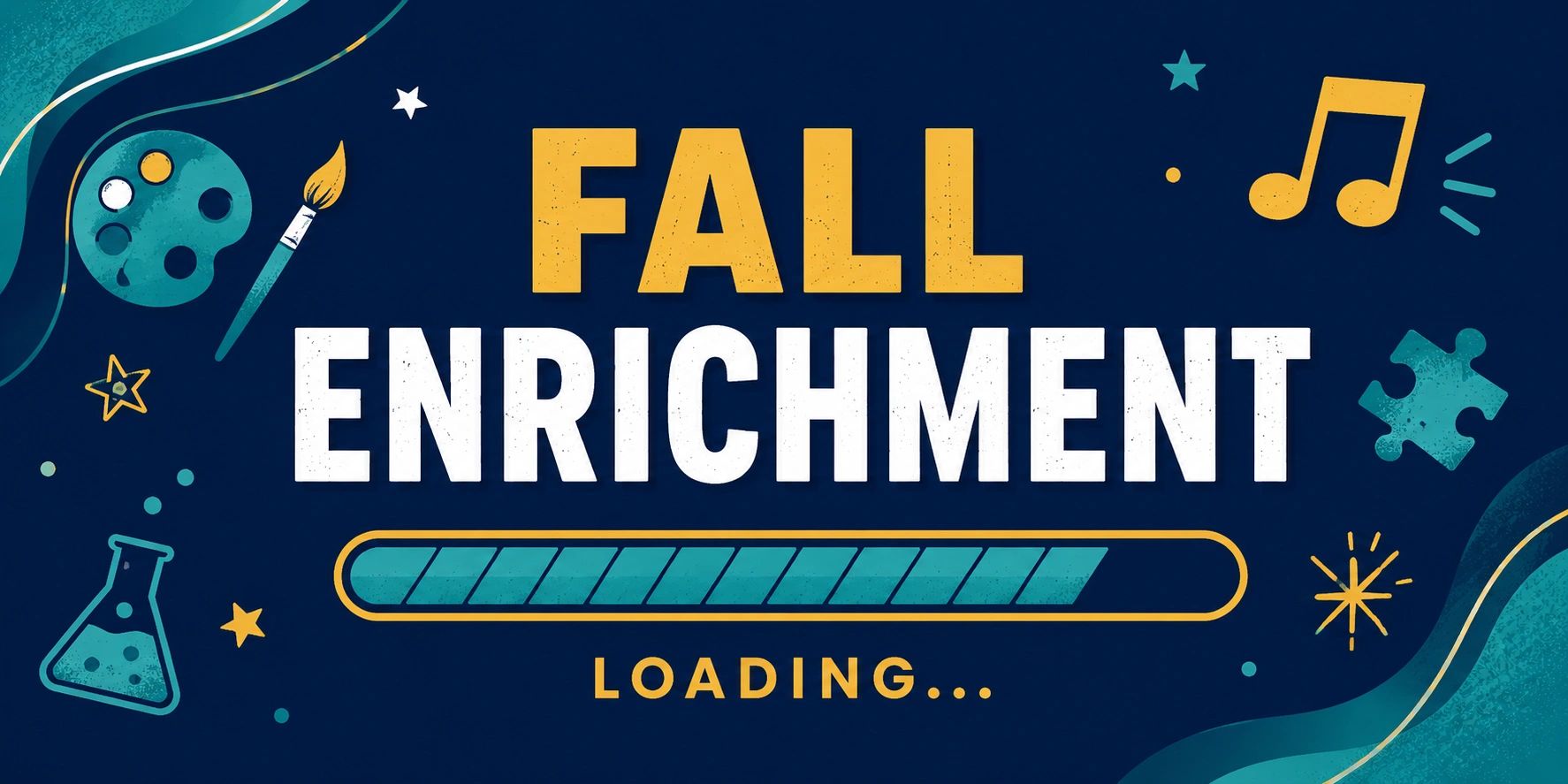 Graphic showing 'Fall Enrichment Loading' with creative icons.